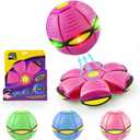 Magic Bouncing Ball 6-Light Dual Form Pop up, Meta Ball Metaball Transforming Design Flying Saucer Bouncy Interactive Bouncing Balls for Parent-Child Interaction Gift Pack - Pink