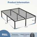 DUMOS Full Bed Frames, 16 Inch Height Metal Platform Bed Frame
Full Size 16 Inch Bed Frame - Metal Platform Bed Frame Mattress Foundation With Steel Slat Support, No Box Spring Needed