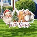 Shimeyao Winter Yard Garden Stakes Outdoor Tis The Season Sign 23.62 x 11.81 Inches Xmas Metal Yard Sign, Front Door Decor Signs for Winter Holiday Decorations Harvest Patio Lawn Walkway