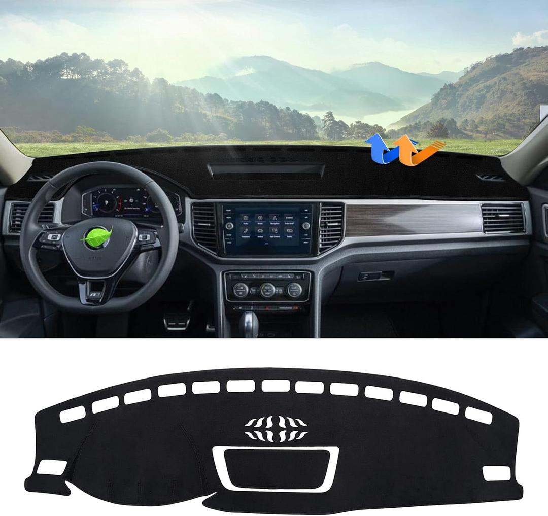 Autorder Dashboard Cover Mat for Volkswagen Atlas 2018-2023 VW Atlas Cross Sport Accessories Dash Cover Flannel Dash Mat Sunshade Glare UV Rays Protector