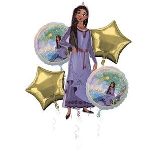 Wish Theme Party Supplies Bundle - 5 Superior Float Balloons with Self-Sealing Valves Perfect for Unisex Birthday Celebrations - Create Magical Decorations Effortlessly!