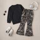 Toddler Baby Boy Clothes Cartoon Face Print Colour Blocking Sweatshirt + Sweatpants Outfits Set (13-14 Years)