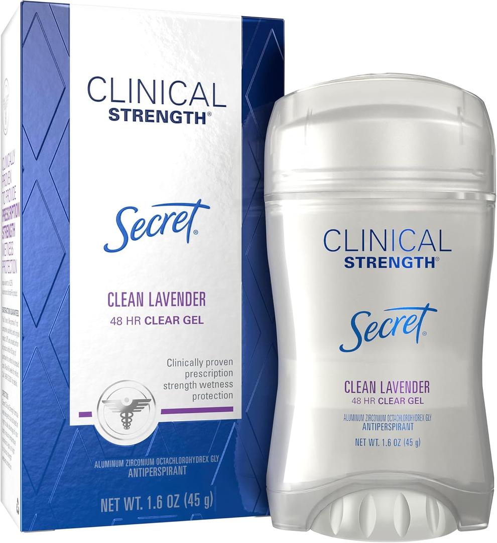 12 Pcs Secret Clinical Strength Clear Gel Antiperspirant & Deodorant,1.60 oz