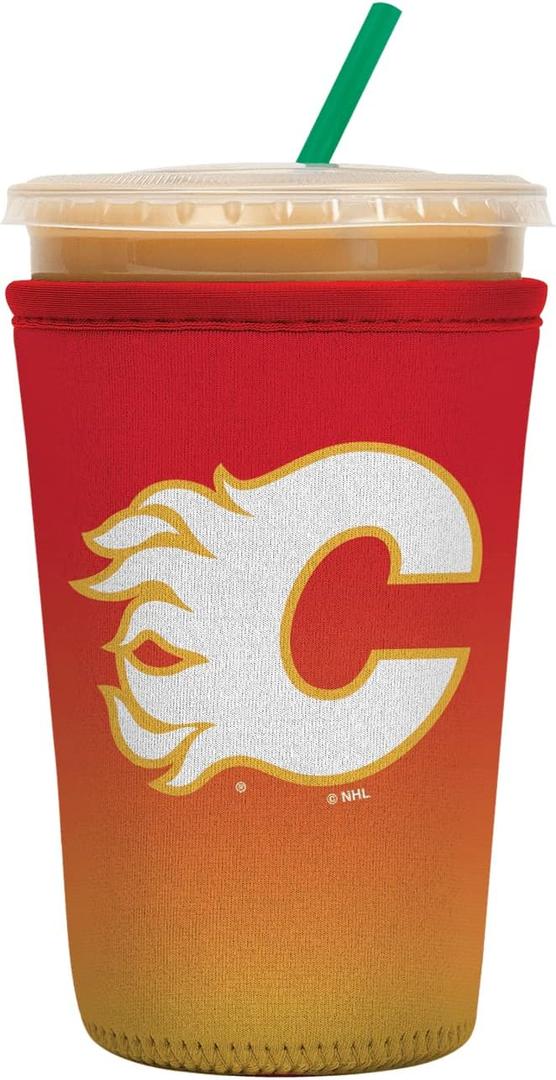Sok It JavaSok NHL Hockey Iced Coffee & Cold Soda Insulated Neoprene Cup Sleeve (Calgary Flames, Medium: 22-28oz)
