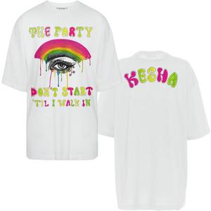 Kesha Unisex Adult Kesha Official Merch TIK Tok T-Shirt (White, M)