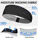 Sukeen Sports Headbands for Men, Moisture Wicking Sweat Bands Headbands Non-Slip, Breathable Elastic Sweatband, Running Headband for Yoga, Tennis, Fitness Workout (Black)