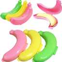 3Pcs Banana Case, Cute Banana Protector Storage Box, Portable Banana Holder for Lunch Boxes, BPA-Free Fruit Container for Outdoor Travel (3 Colors)