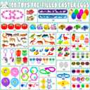 100 Pack Prefilled Easter Eggs with Assorted Toys Inside 6 Surprise Golden Eggs, 100 Plastic Easter Eggs Fillers with Fidget Toys Easter Basket Stuffers Fillers Egg Hunt Party Favors for Kids Boy Girl
