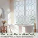 Windimiley Window Privacy Film Stained Glass Static Clings, Bathroom Frosted Leaded Decorative Window Stickers, UV Heat Blocking Opaque Removable for Home Door Coverings (29.5 x 78.7in,Pure)