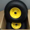 (2 Pack) 15x6.00-6 Tubeless Tire and Wheel, 3" Offset Hub, 3/4" Bearing, 4 Ply, 15x6-6 Replacement Riding Lawn Mower Front Tires, Compatible with 100 and 300 Series John Deere Riding Mowers