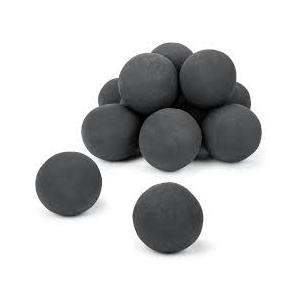 Ceramic Fire Balls for Gas Fire Pits, 4" Set of 12 Reusable Black Fireplace Balls for Indoor and Outdoor Fire Pits, Heaters, Traditional/Gas/Electric Fireplaces