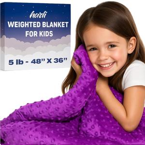 hazli Super-Soft Kids Weighted Blanket 5 Pounds - Easy to Clean, Washable Minky Cover - 36x48 Inches 5lbs Small Heavy Blanket for Girls and Boys Child
