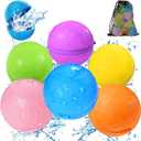 Tlitlimom Reusable Water Balloons, Summer Toy Water Toy for Boys and Girls, Pool Beach Toys for Kids ages 3-12, Outdoor Activities Water Toys Self Sealing Water Splash Ball for Fun (6Pack)