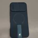 SURITCH for iPhone 16 Pro Max Case with Magnetic Camera Slide Cover and Adjustable Kickstand, Compatible with MagSafe, Shockproof Bumper Case Slim Protective Cover 6.9 Inch, Lake Green