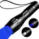 Two-in-One Rechargeable Flashlight With White and Blue Light, Outdoors Zoom Blood Light for Observation, 2 Modes