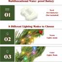 9FT Norfolk Pine Garland with Lights, 2 Pcs Realistic Christmas Garland Decoration Prelit Real Touch Cedar for Mantle Fireplace Outdoor Indoor Decorations