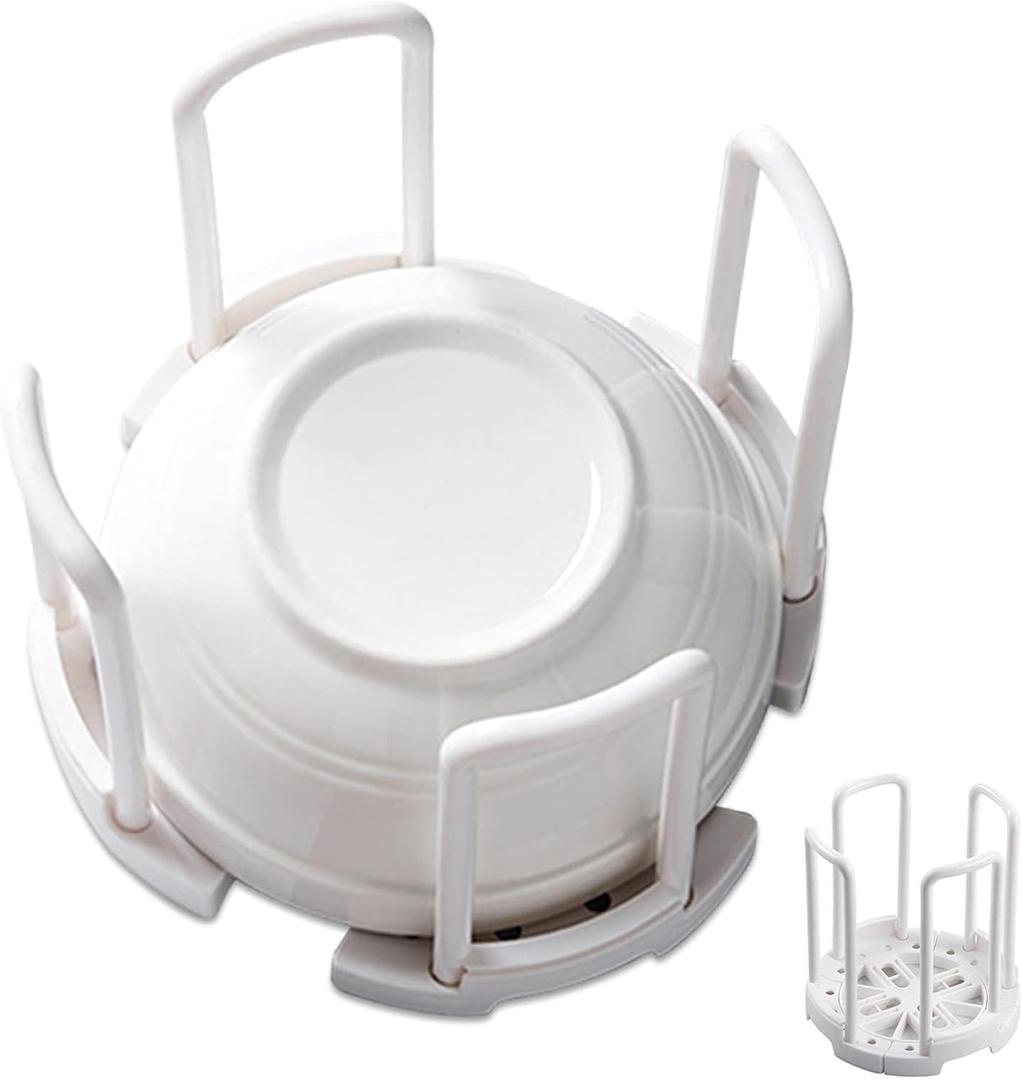 HERCHR Bowl Rack, Adjustable Plate Holders for Dinner Plates Retractable Plates Organizer Dish Holder Plate Dish Rack Organizer with Handle for Kitchen Bowl Organizer