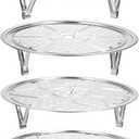 uxcell 4pcs Stainless Steel Steamer Rack with Stand, 7.9 Inches/8.6 Inches/9.5 Inches/10.2 Inches Pot Steaming Tray for Steamer Cookware Instant Pressure Cooker