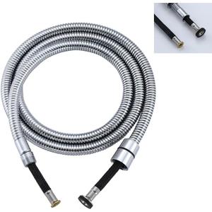 Double layered hose, more explosion-proof!Gnimauhz Kitchen 59-Inch or 150CM Pull Down Sink Faucet Replacement Pull Out Spray Head Hose Stainless Steel (Electroplating explosion-proof, 1.5 meters)