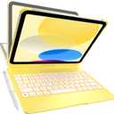 typecase Keyboard Case for iPad 11th (A16, 2025) and iPad 10th Gen (10.9", 2022)  No Trackpad, 11-Color Backlight, 360 Rotatable, 7 Use Modes, Thin & Lightweight  Yellow