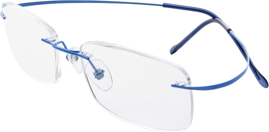Eyekepper Titanium Rimless Reading Glasses Readers Women Blue +1.5 (Lens Width 51mm-blue)