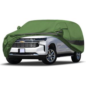 Heavy Duty Outdoor Car Cover Intended for Chevy Suburban,Waterproof All Weather for Automobiles, Outdoor Full Cover Rain Sun UV Protection with Zipper Cotton