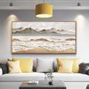 JUDASJART Canvas Wall Art For Living Room Large Wall Decor For Office Bedroom Decorations Coastal Beach Waves Landscape Pictures Farmhouse Painting Artwork Room Wall Mural Aesthetic Home Decor 30x60 In