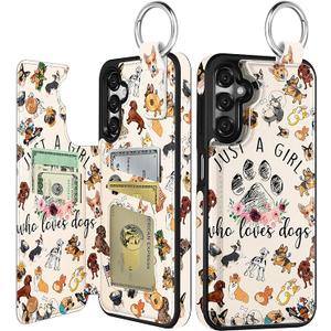 Shorogyt for Samsung Galaxy A16 Wallet Case - Cute Fashion Dog Lover Design with Card Holder Kickstand for Magnetic Clasp Back Flip Folio Leather Phone Cases for Wome Girls Men (Color: Dog Lover)