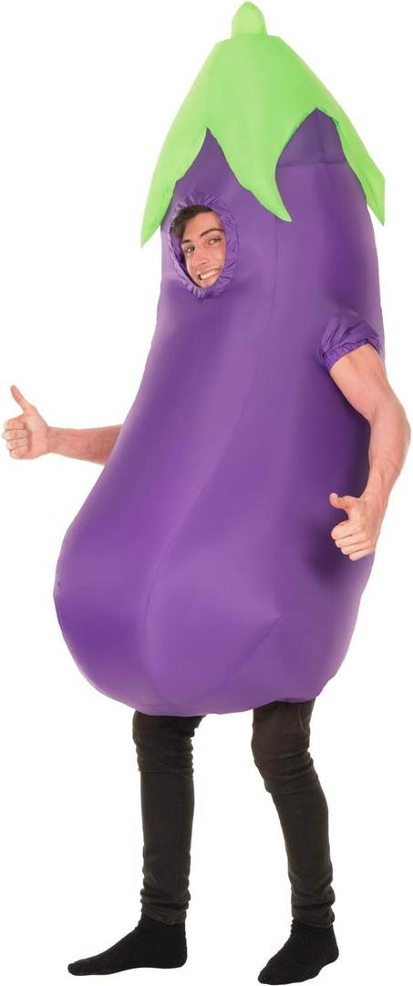 Morph Egg Plant Costume, Egg Plant Halloween Costume, Inflatable Eggplant Costume, Emoji Halloween Costumes For Adults, Inflatable Costume Adult Funny