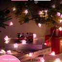 Cherry Blossom Flower String Lights for Bedroom, Pink Fairy Lights Battery Operated with Remote & 8 Modes & Timer, 10ft 30 LED Waterproof String Light Indoor Outdoor for Wedding Home Christmas Decor