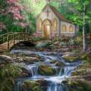 Springbok Peaceful Prayer 500 Piece Jigsaw Puzzle for Adults - Relaxing Church in The Woods - Unique Cut Pieces - Made in USA