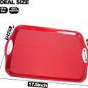 KAQAHIDO Large Melamine Serving Trays for Eating, 17.5 x 12 Serve Platter for Appetizer, Charcuterie, Food, Snack, Cupcakes, Dessert, BPA-Free, Dishwasher Safe Tray, Set of 2, Red