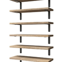 WOPITUES Wood Floating Shelves Set of 6, Shelves for Wall Decor, Farmhouse Shelf for Bedroom, Bathroom Storage Shelves, Book Shelves for Living Room - Rustic Brown