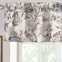 H.VERSAILTEX Blackout Curtain Valances for Kitchen Window/Living Room/Bathroom Privacy Added Rod Pocket Home Decoration Winow Valance, 52" W x 18" L, Floral in Sage and Brown