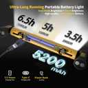 Under Hood Work Light Bar, 3000LM LED Magnetic Light Bar with Hooks, 5200mAh Cordless Rechargeable Hood Light for Mechanic/Car Repairing/Garage-Yellow