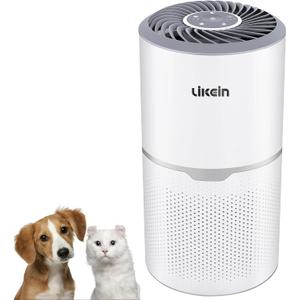 Likein, Air Purifiers for Home Large Room Pets Up to 600 Ft², 20dB Quiet Air Purifier for Bedroom, HEPA Air Purifier Cleaner with 360° Air Outlet, Removes Pets Hair White
