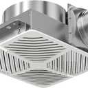 Bathroom Exhaust Fan White Ceiling Mount Ventilation Fan 200-230 CFM 1.5 Sones 6 Inches Duct Energy-Saving Bathroom Ventilation and Exhaust Fan