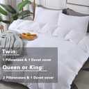 AveLom Seersucker Stripe Duvet Cover Full (80 x 90 Inches), 3 Pieces (1 Duvet Cover + 2 Pillow Cases) White Zipper Closure Corner Ties Soft Washed Microfiber Duvet Cover for Men,Women