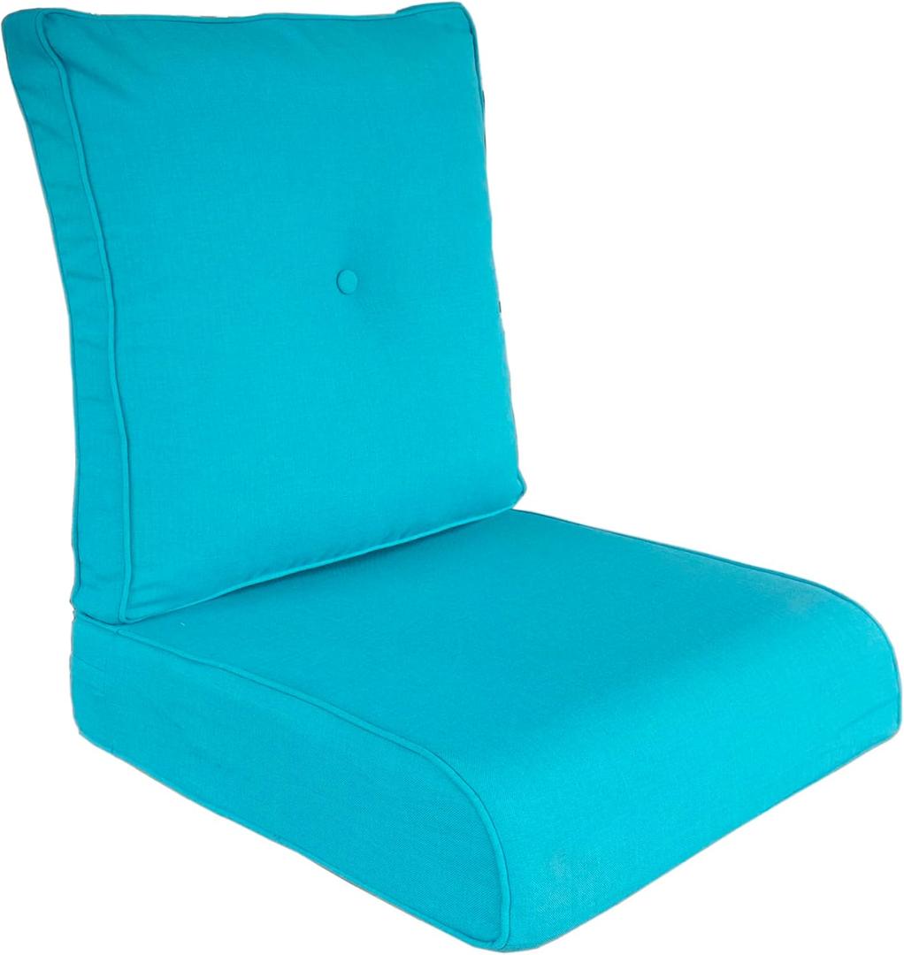 High Back Outdoor Chair Cushions for Patio Furniture,25x25x5 Replacement Couch Cushion Set for Wicker Glider Rocking Chairs Loveseat Sectional Sofa,Out Door Chair Pad Weather Fade Resistant,Teal Blue