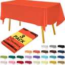 2 x Plastic Orange Tablecloths 3 Pack Disposable Table Covers 54 x 108 Inches Pitch Onyx Table Cloths for Parties Birthdays Weddings Anniversary BBQ Picnic, Fits 6 to 8 Foot Rectangle Tables