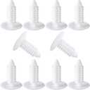 10 Pcs White Bumper Plugs, License Plate Hole Plugs, Plastic Push Pins Automotive, Bumper Hole Plugs, Push Clips Automotive for 8mm Rivets Car Plate Hole (White)