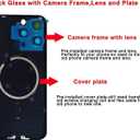 Rear Back Glass Replacement for iPhone 15 Pro Max 6.7-inches + Pre-Installed Plate and Camera Frame and Lens + Reparing Tool Kit (White Titanium)