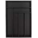 Juvale Bamboo Silverware Organizer for Drawer, Kitchen, 6 Slot Utensil Tray (Black, 17 x 11.75 x 1.75 In)