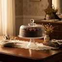 Vintage-Style Glass Cake Stand with Dome Lid Crystal Dessert Display Glass Cake Stand with Lid for Cakes, Cupcakes, Pastries & Fruits Elegant Cake Holder with Cover, Timeless Table Dcor