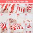 WEBEEDY 2 Pcs Carnival Cupcake Stand Dessert Table Display Set Red White Stripes Popcorn Stall Table Centerpieces Cake Holder for Birthday Christmas Thanksgiving Wedding Party Celebration Decor Supplies