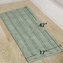 Turquoize Sage Green Bathroom Rugs Runner Extra Long 47 x 17 Large Bath Mat Plush Shaggy Chenille Bathroom Rug Non-Slip Bath Rug Runner Extra Soft & Absorbent Thick Floor Mats, Machine Washable, Sage