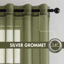 MIULEE Solid Color Sheer Curtains 84 Inches Long 2 Panels Set - Elegant Lightweight Grommet Light Filtering Window Voile Panels/Drapes/Treatment for Bedroom Living Room W42 x L84 Inch, Olive Green