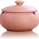 Lependor Ceramic Ashtray with Lids,Windproof,Cigarette Ashtray for Indoor or Outdoor UseAsh Holder for Smokers,Desktop Smoking Ash Tray for Home Office Decoration - Pink
