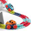 Replacement Track Set Builder Pieces, Compatible with Car/Train Tracks, 32-Piece Straight Track Set