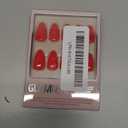 Glamnetic Press On Nails - Fiery Red | Opaque Bright Red Short Almond Fake Nails, Salon Quality | 15 Sizes - 30 Nail Kit with Glue